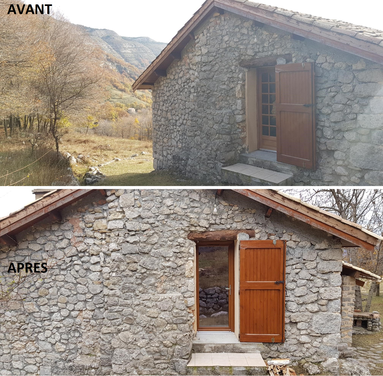 enêtres et portes-fenêtres en chêne dans chalet de montagne