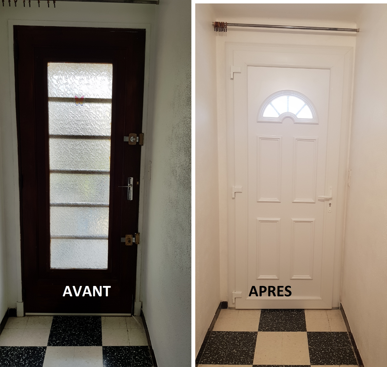 Remplacement d'un porte d'entrée en bois par un modèle en pvc