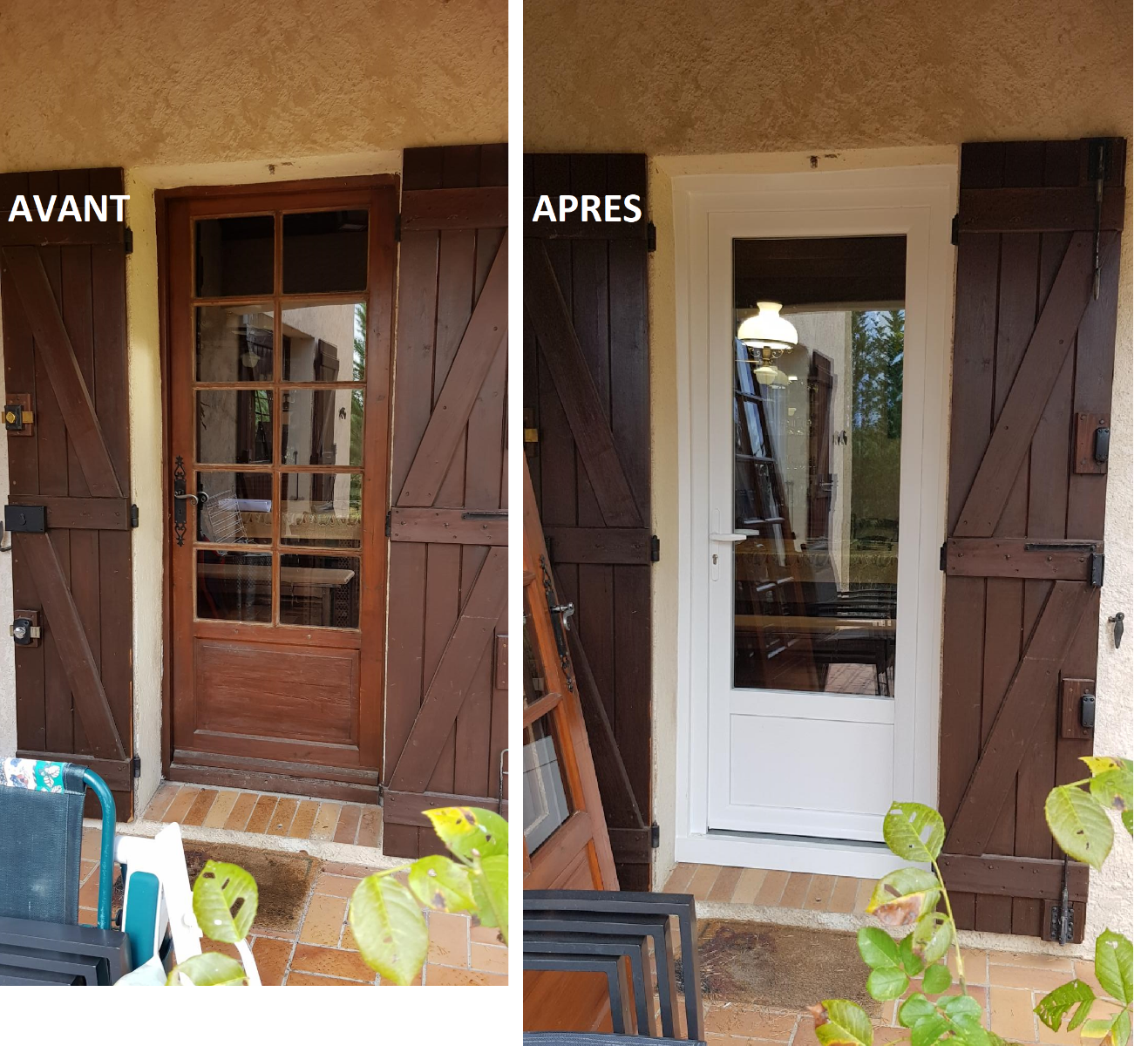 porte fenêtre PVC en remplacement de celle en bois