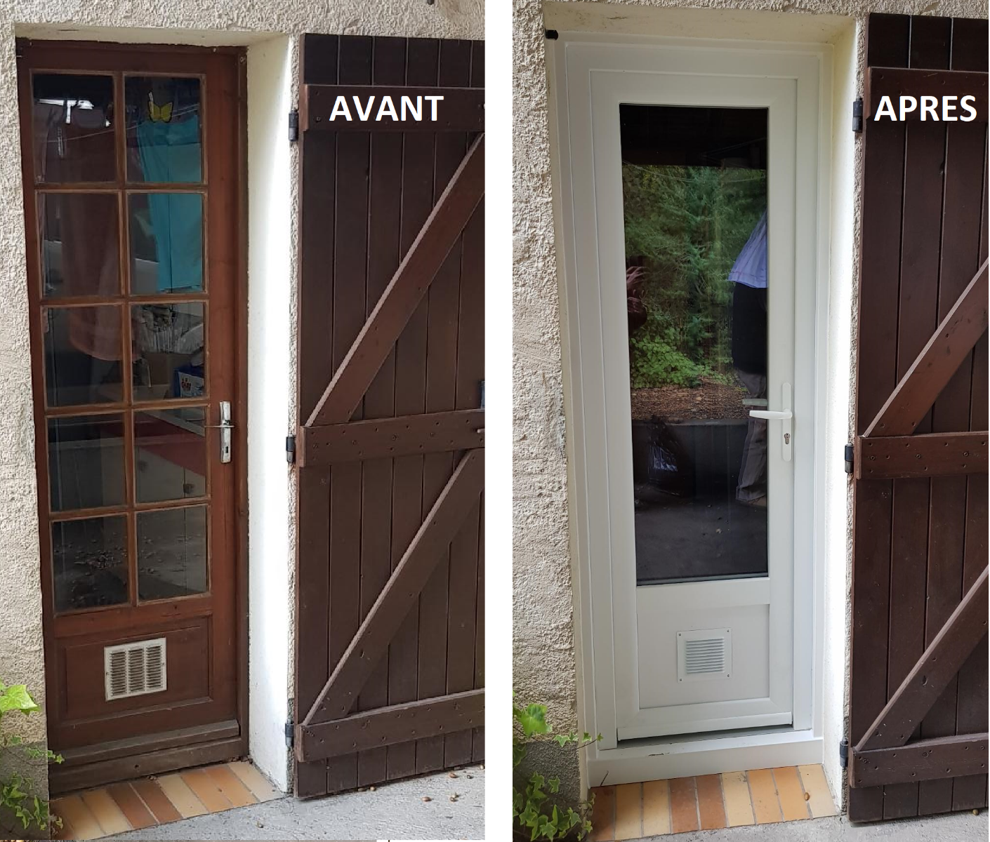 Porte fenêtre PVC en remplacement de celle en bois