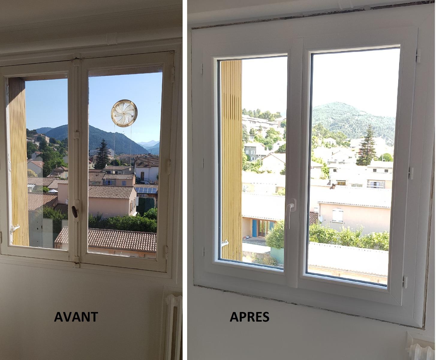 Remplacement d'un fenêtre bois par du PVC