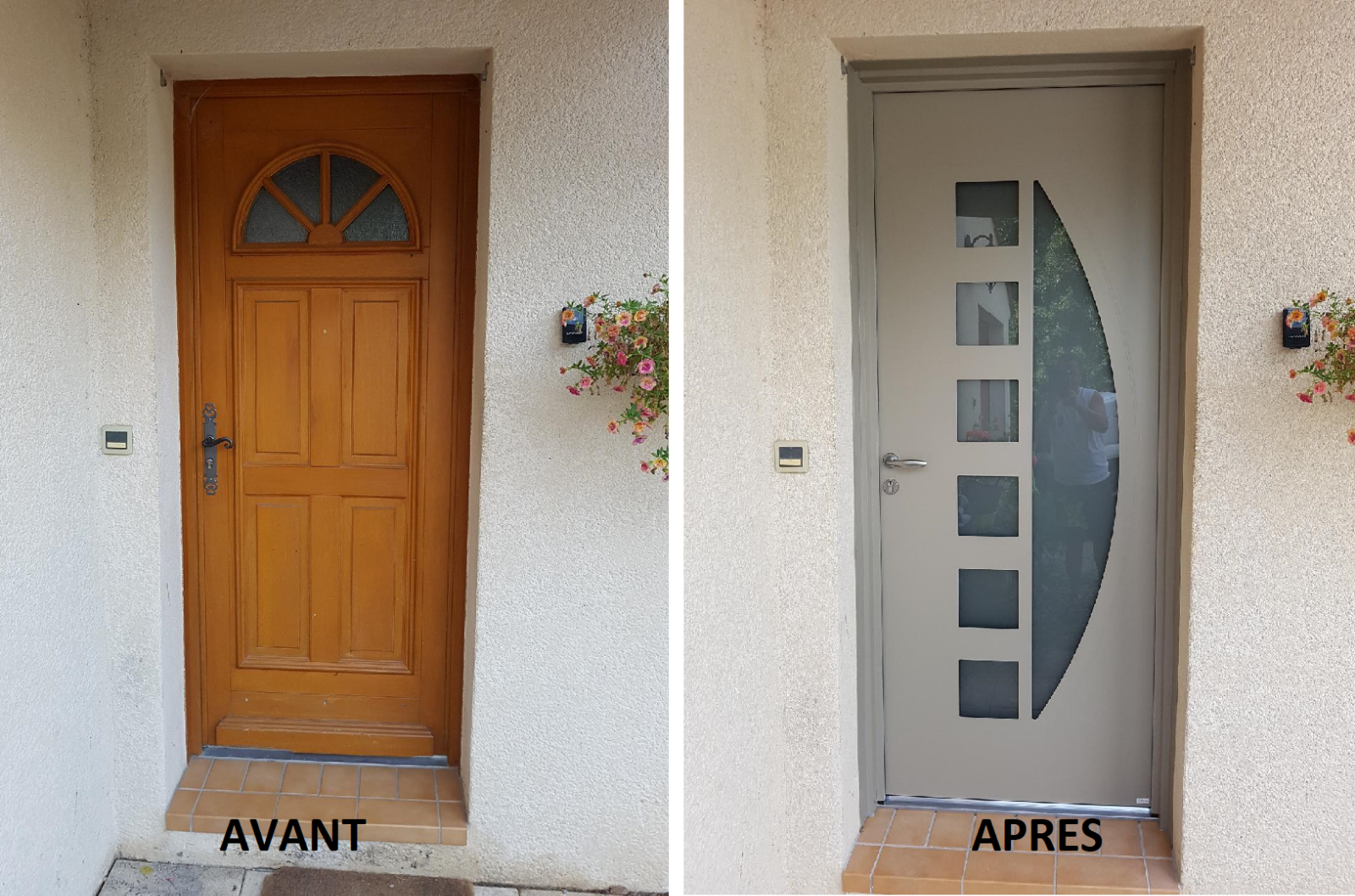 Porte d'entrée Alu Zilten Modèle Cytiss gris perle 2800 texturé