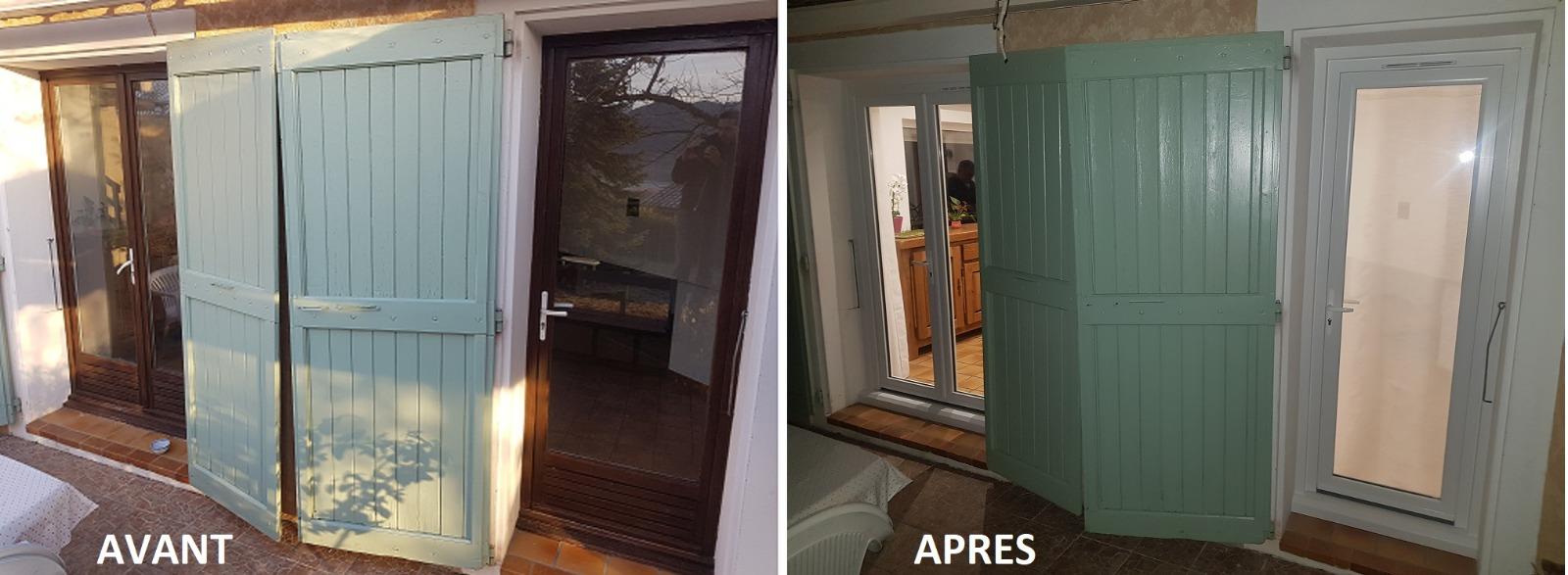 Changement fenêtre et porte fenêtre en bois par du pvc