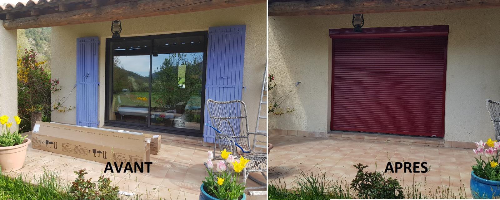 Remplacement de volets battants bois par un volet roulant LAKAL