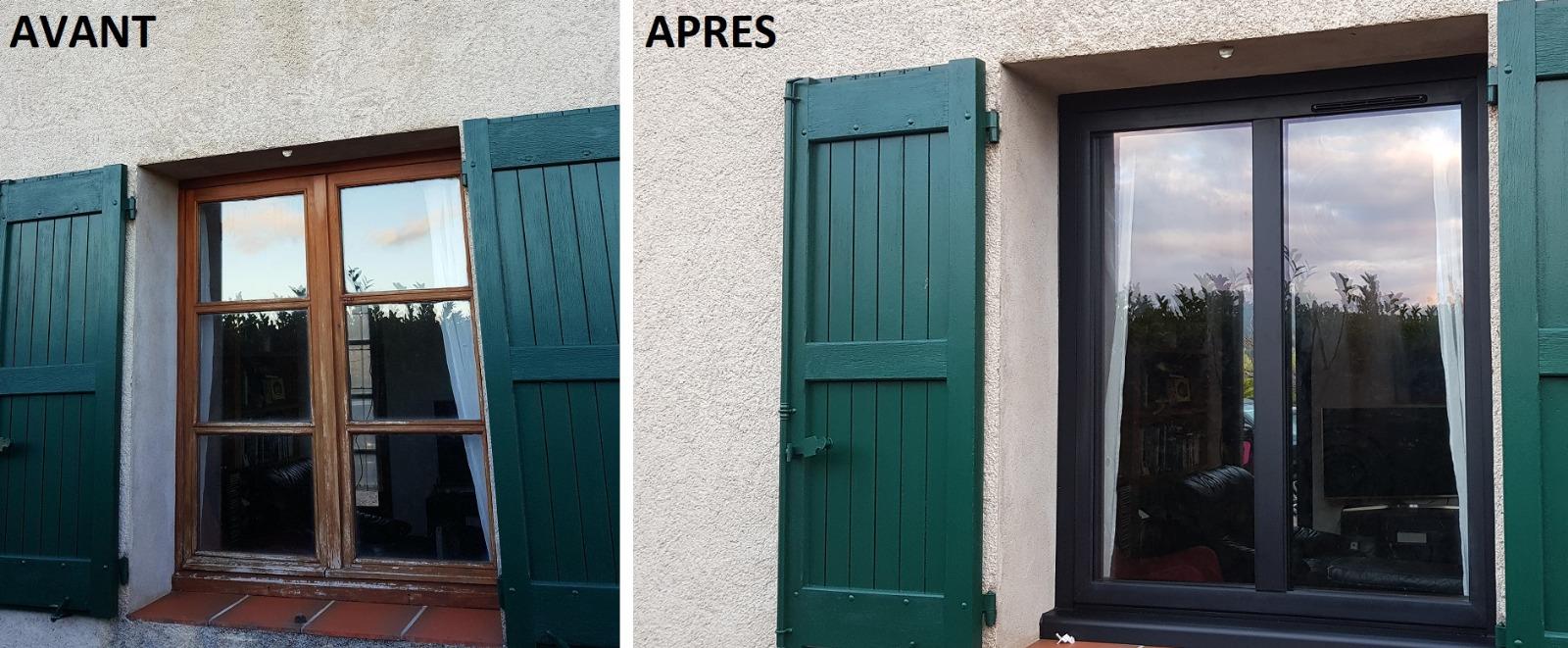 Remplacement fenêtre bois par de l'alu couleur noir sablé2