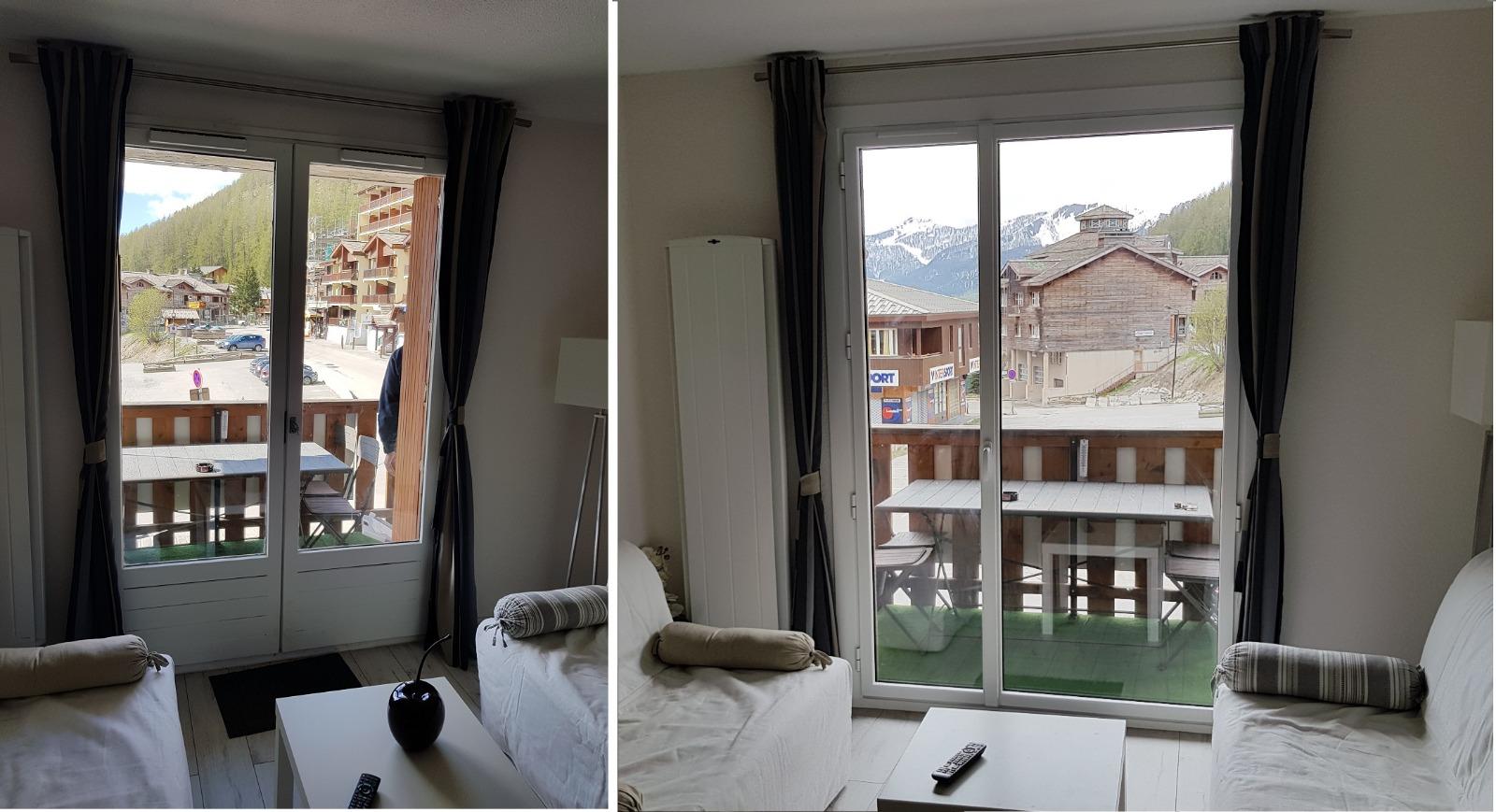 Remplacement d'une porte-fenêtre bois par une porte-fenêtre PVC tiercée CASTES