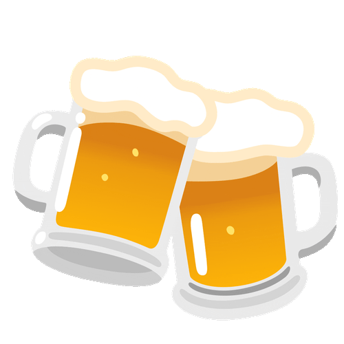 Deux chopes de bière blonde mousseuse qui s'entrechoquent