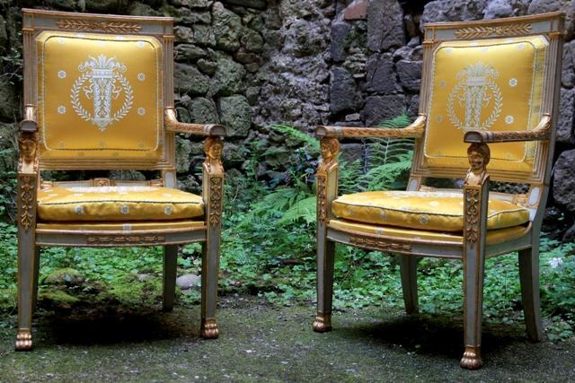 Paire de fauteuils Empire