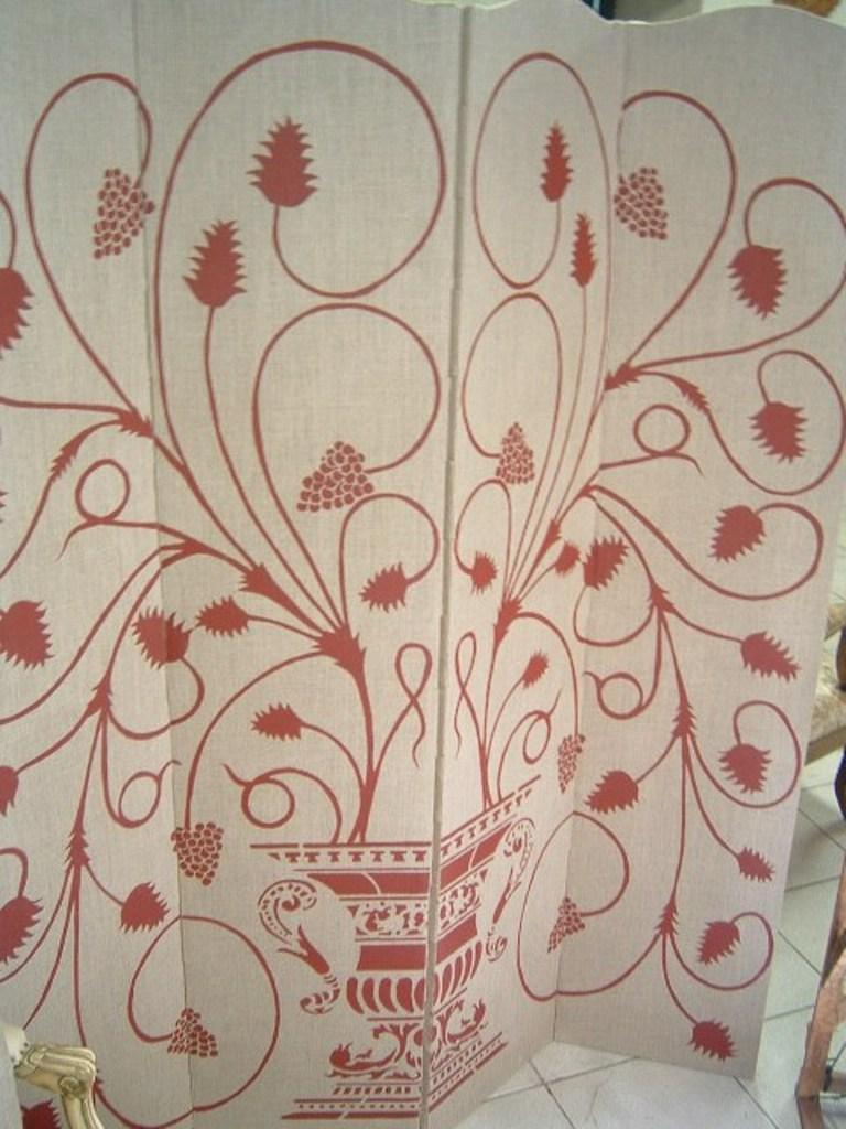 PARAVENT-ENTIERÈMENT FAIT MAIN - lin et pigments -CRÉATION CHRISTOPHE AUTIN