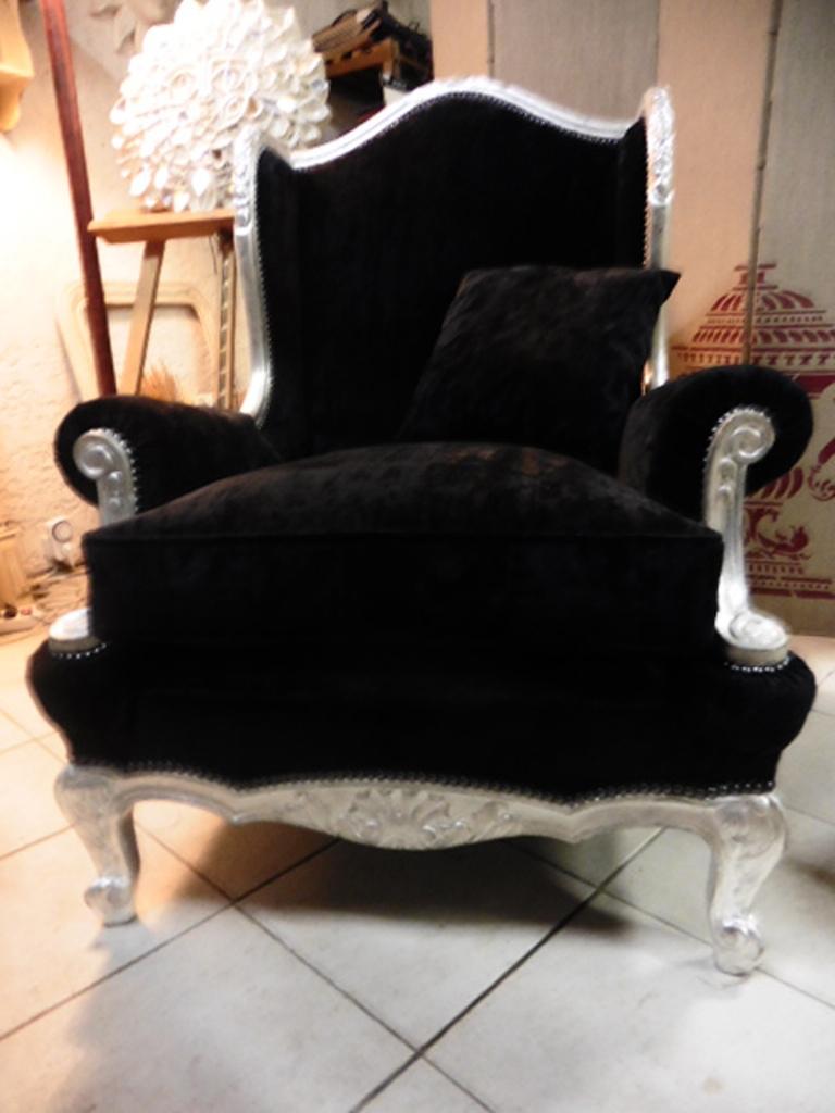 FAUTEUIL BAROQUE NOIR