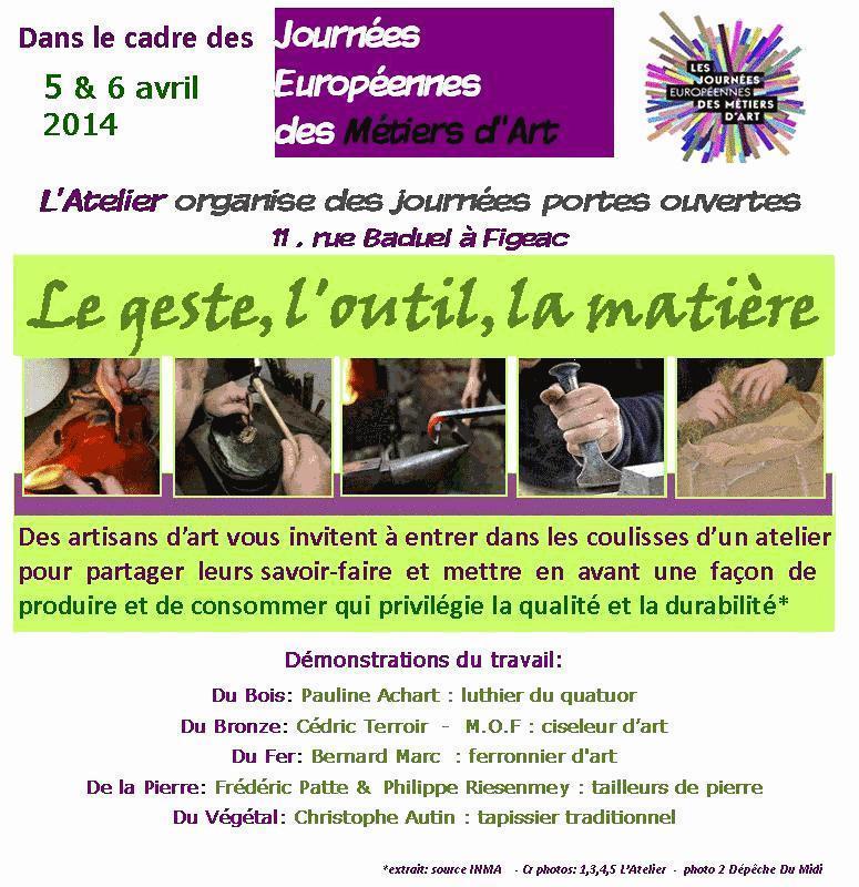 Journées Européennes des Métiers d'Art à L'Atelier