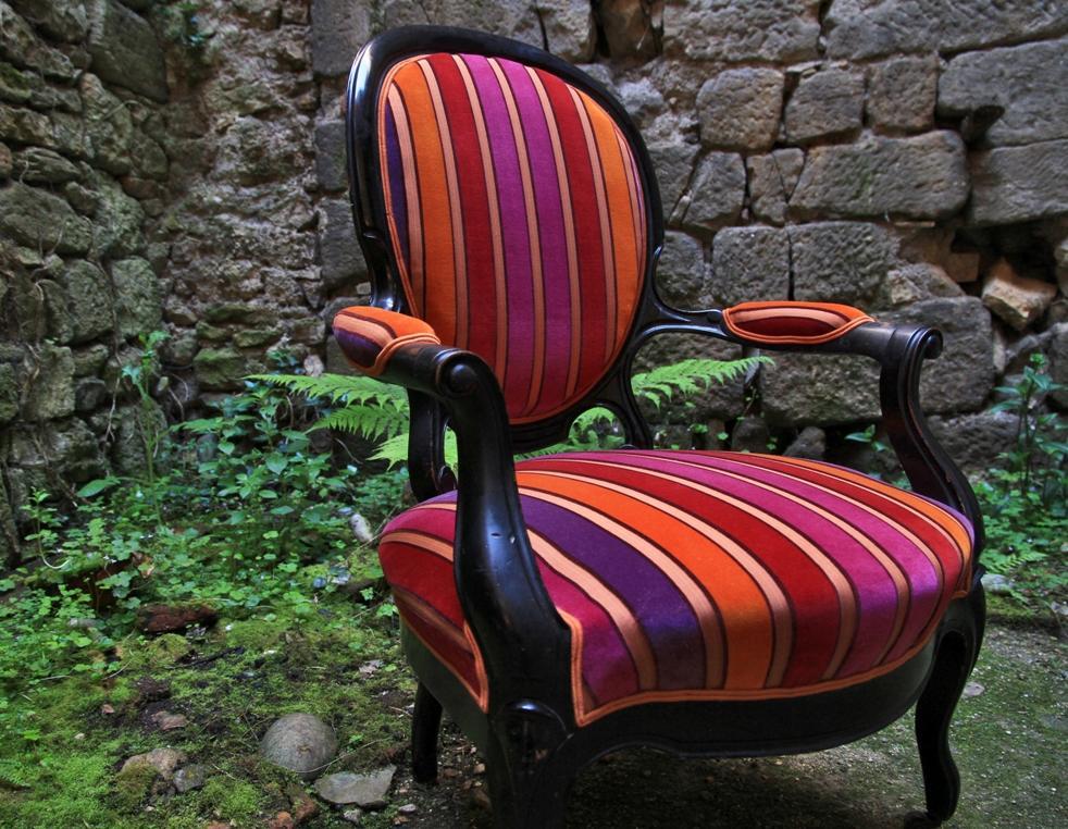 FAUTEUIL NAPOLÉON III- TISSU LELIÈVRE