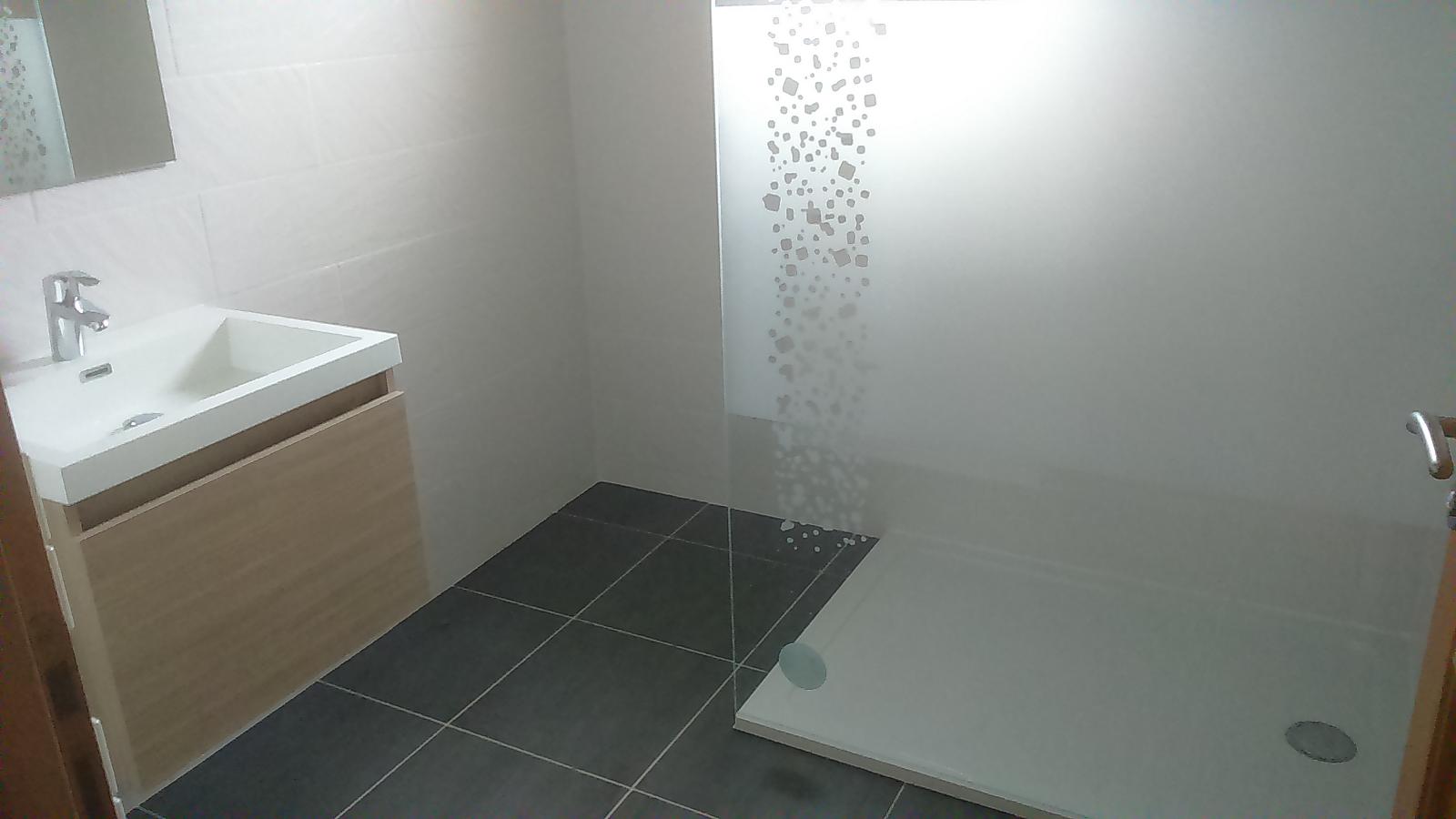 Salle de bains avec receveur de douche extra-plat