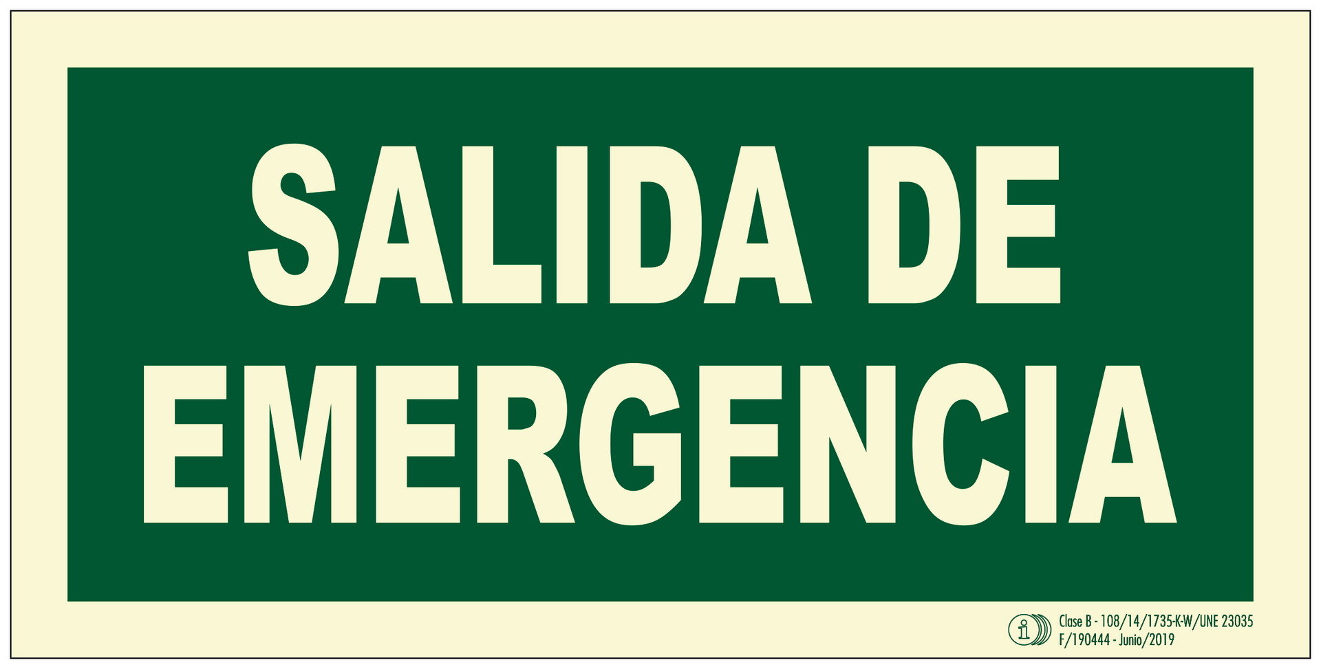 Un cartel verde que dice salida de emergencia en letras blancas