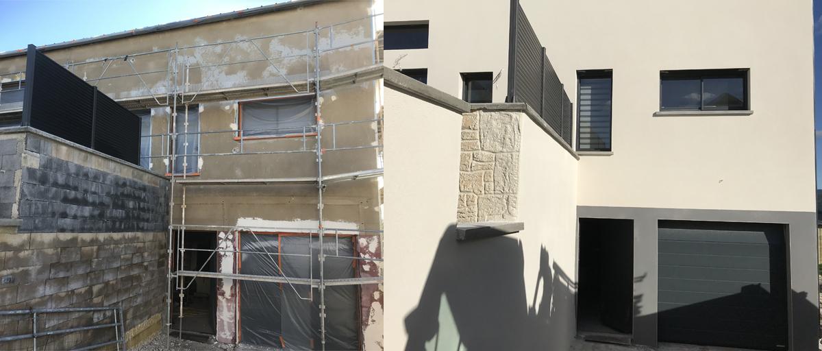 Crépis façade deux couleurs