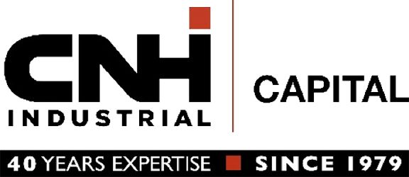 CNH Industrial Capitalin logo, jossa on musta teksti, punainen neliöaksentti ja lause 