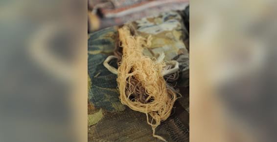Laine filée à la main pour restauration de tapisserie d'Aubusson