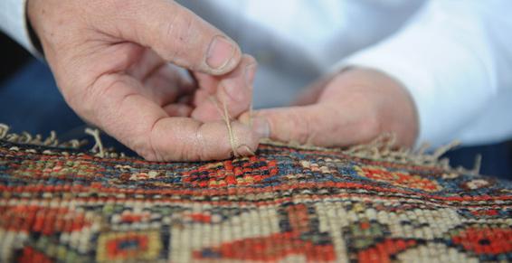 Remplacement des franges d'un tapis