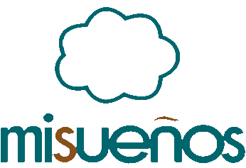 Un logo de Misuenos con una nube en el medio.