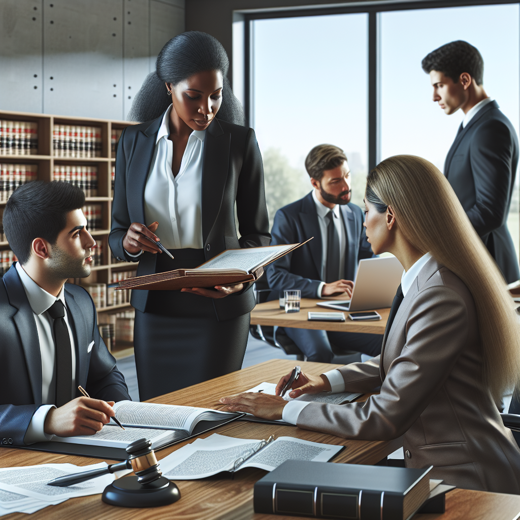 Realistic stock image of lawyer reviewing accident case