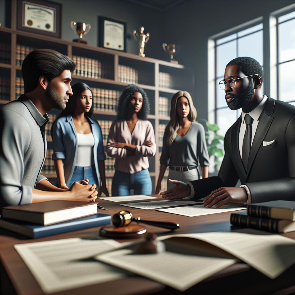 Realistic image of lawyer discussing accident case