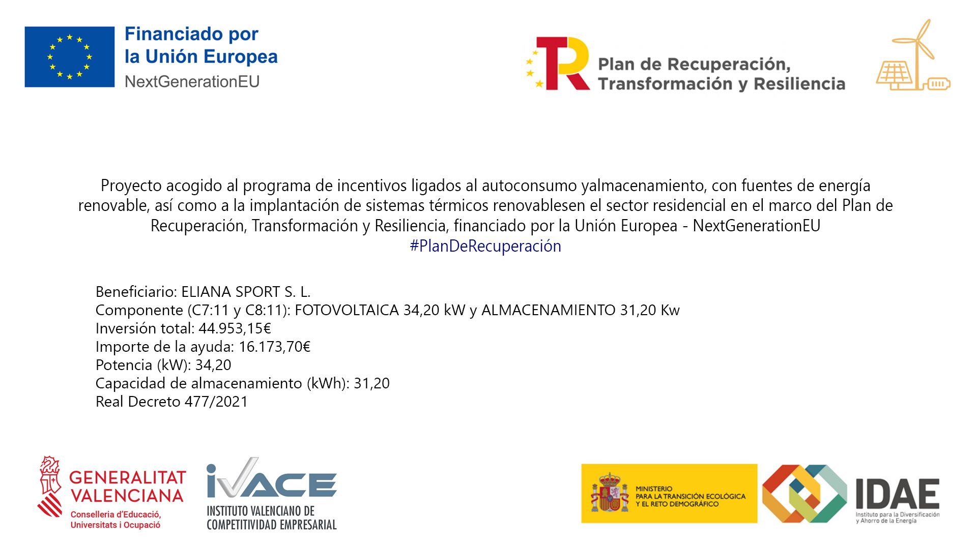 cartel de la subvención