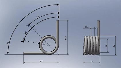 Dimensions d'un ressort de torsion