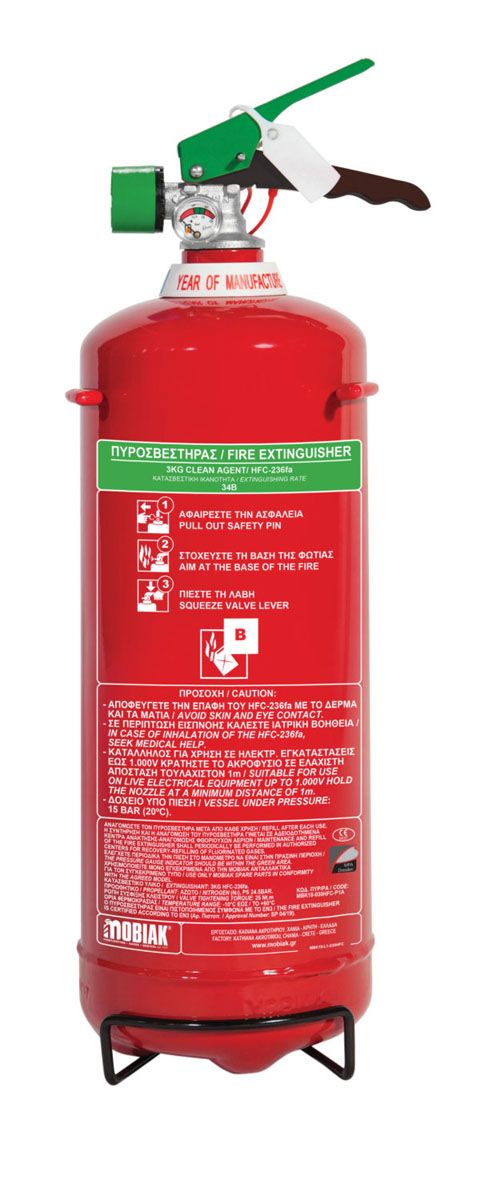 Πυροσβεστήρας 3Kg CLEAN AGENT - HFC236-fa