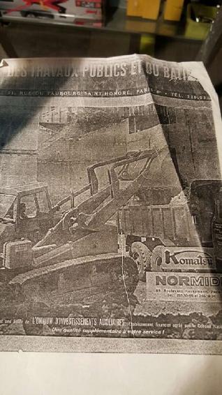 Publication dans Le Parisien, ETPL 1968, Terrassement et tranché blind