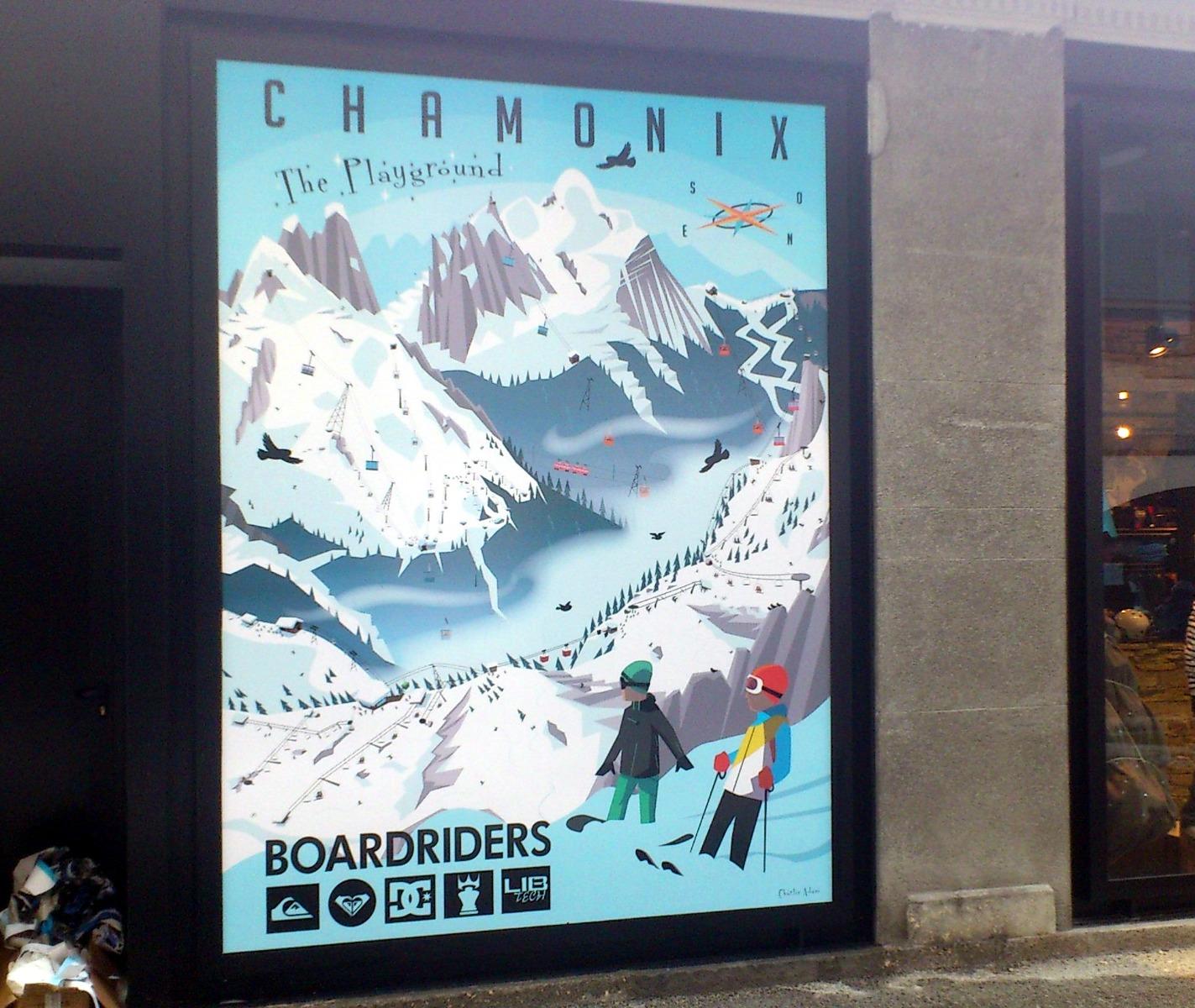 Décors vitrine en impression numérique Chamonix Mont Blanc