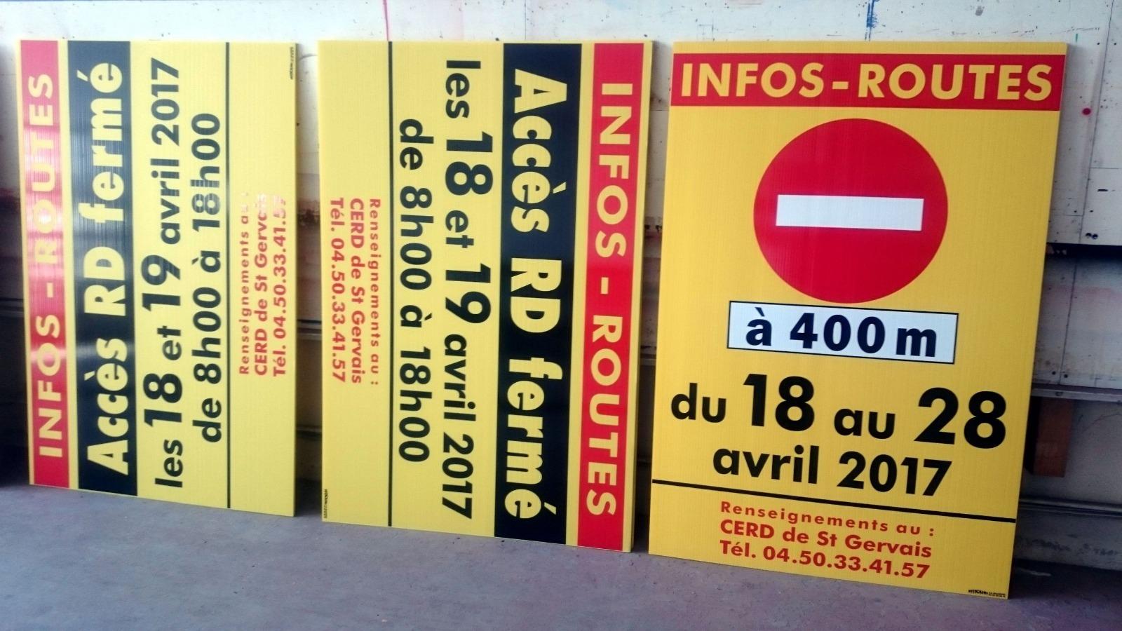 Panneaux de chantier signalisation routière CD 74