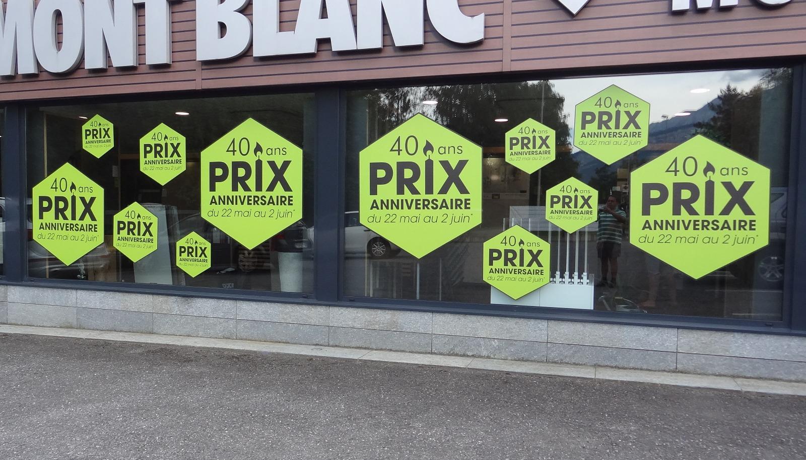 Stickers sur vitrines