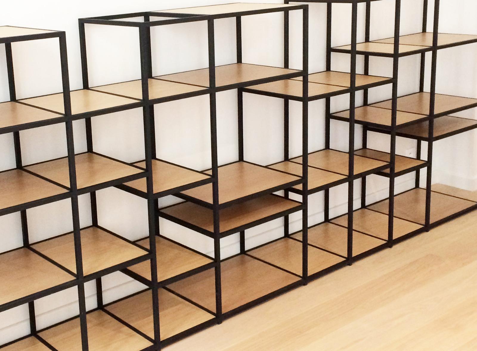 Etagère en bois et métal industrielle