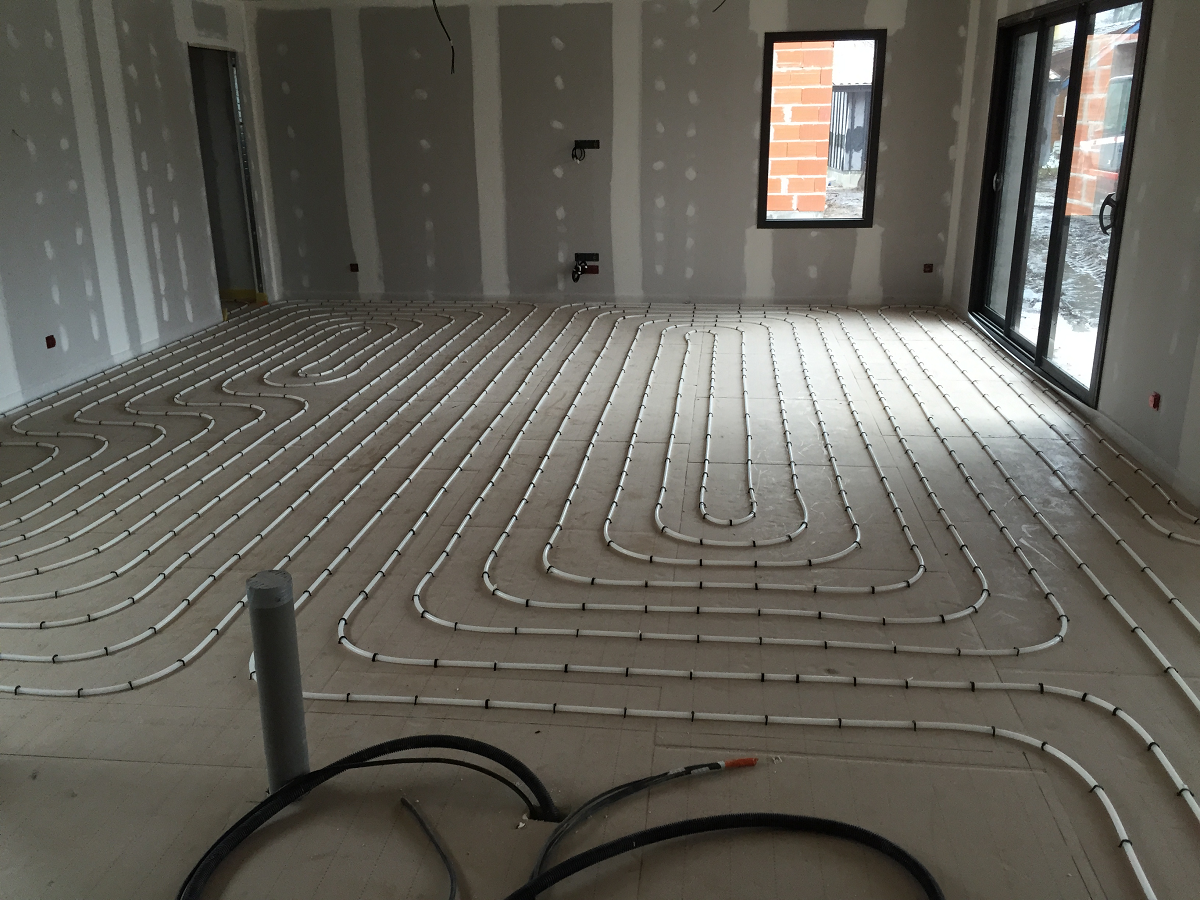 Pose de plancher chauffant