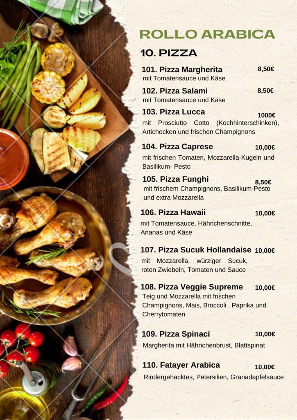 Speisekarte von der Kaitoob Verwaltungs GmbH & Co. KG