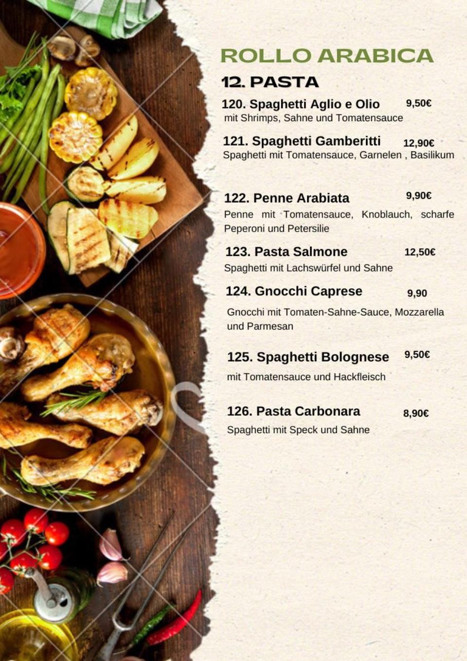 Speisekarte von der Kaitoob Verwaltungs GmbH & Co. KG