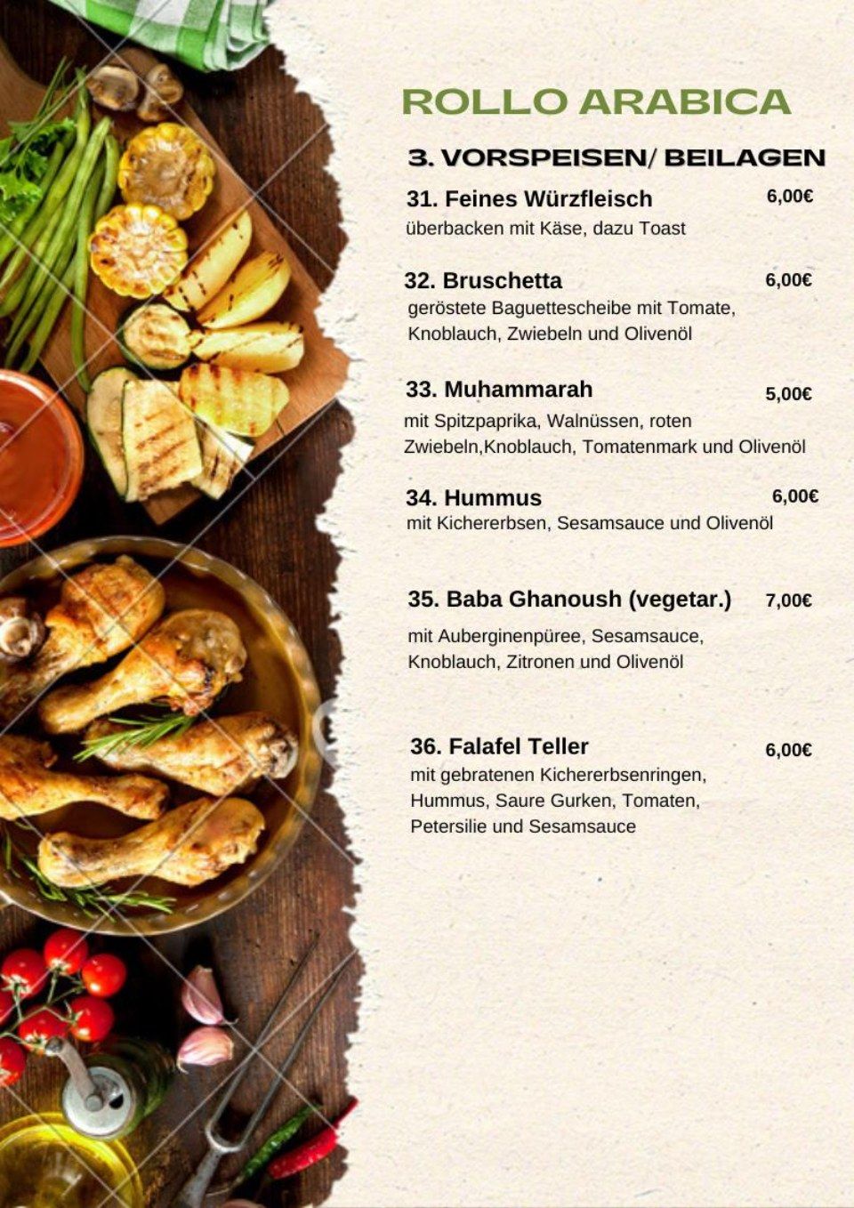 Speisekarte von der Kaitoob Verwaltungs GmbH & Co. KG