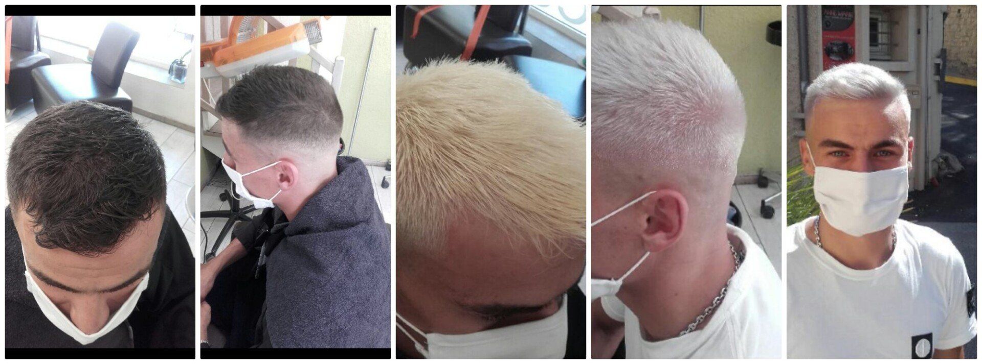 4 photos coupe et coloration homme