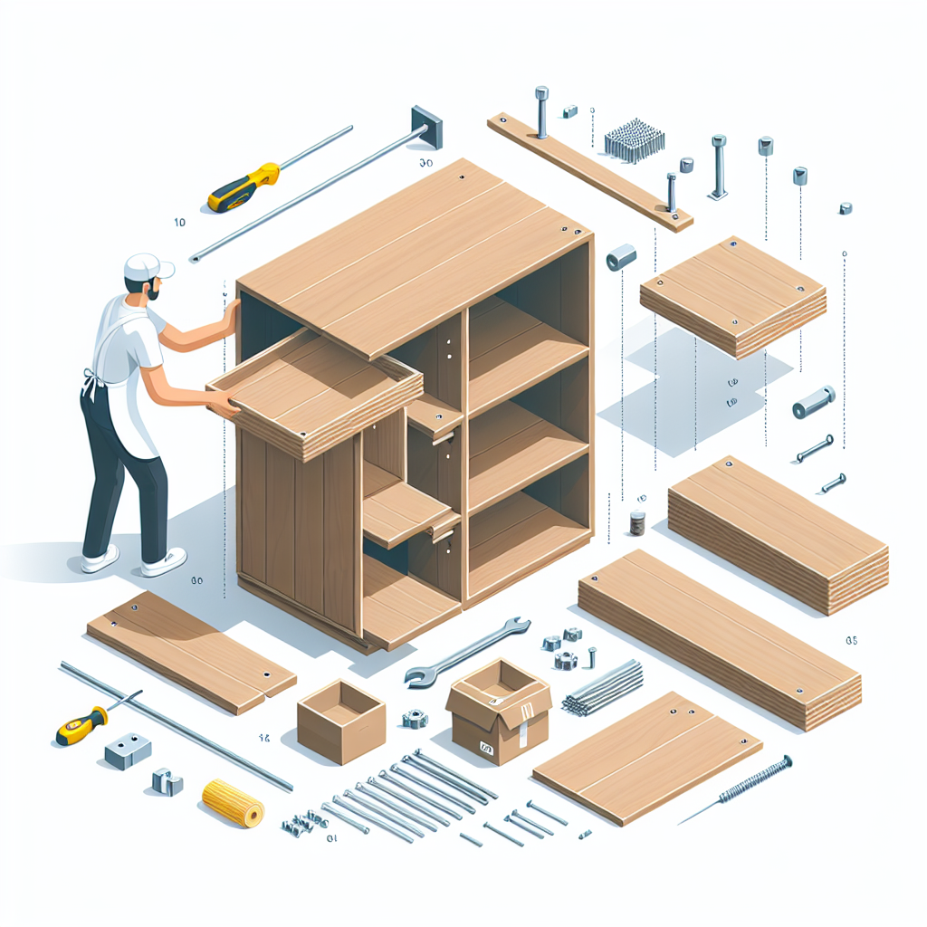Realistic stock image of furniture assembly.