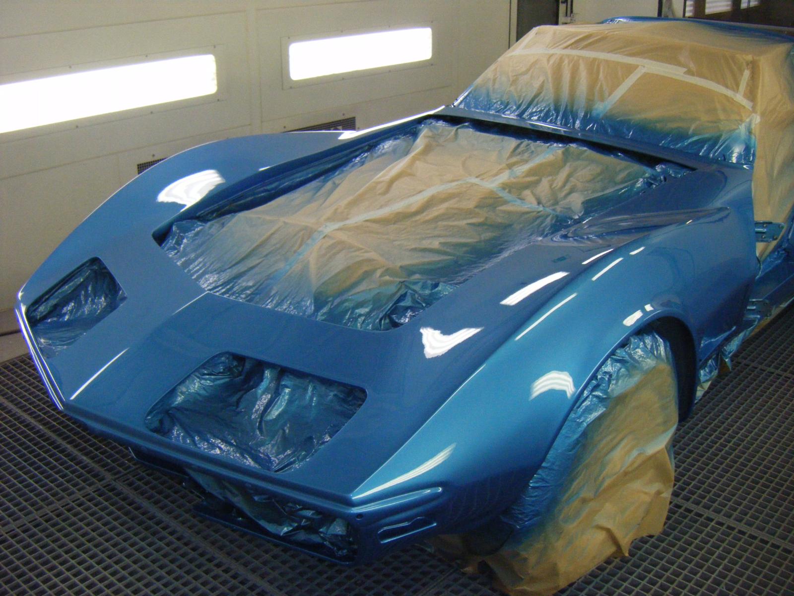 9- Corvette- Peinture bleue -Carrosserie Martin