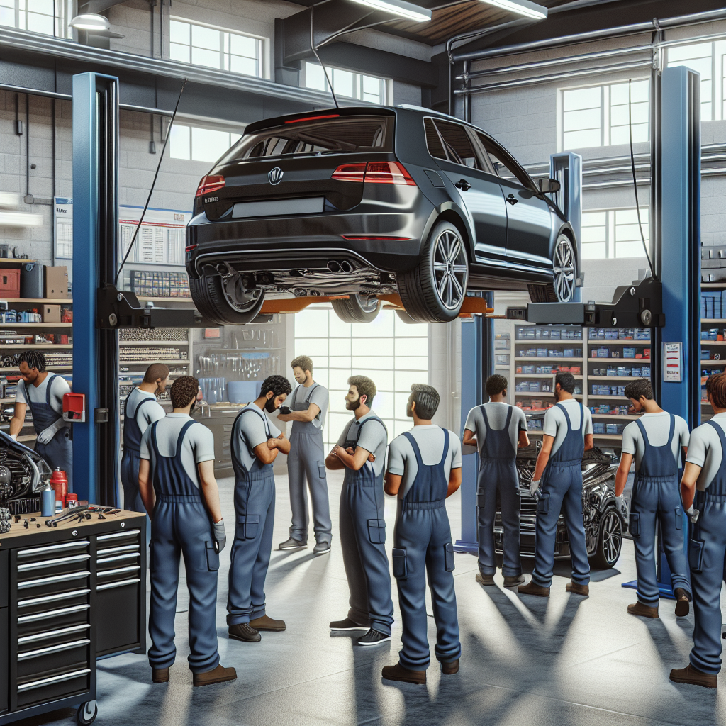 Realistic image of mechanic repairing a car