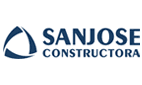 O logotipo da san jose constructora é azul e branco.