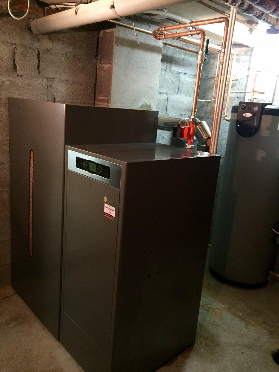 Pose d'une chaudière à granulés à BILTZHEIM