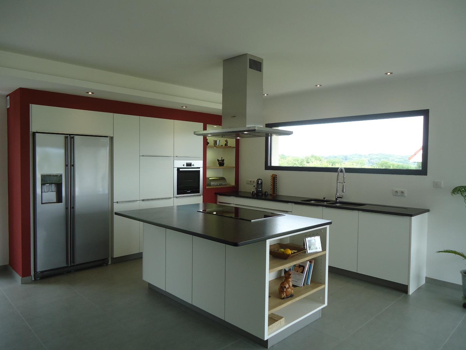 Cuisine avec îlot central