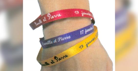 Ruban imprimé par bracelet satin imprimé