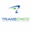 Logotipo da Transcinco, apresentando um "T" estilizado em azul e verde e o nome da empresa em texto azul e verde.