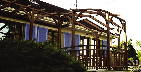 Terrasse, charpente, mobilier jardin, parc, ...