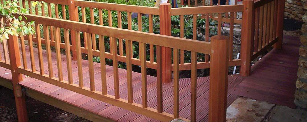 ... terrasse, ponton, garde-corps, rampe, ...