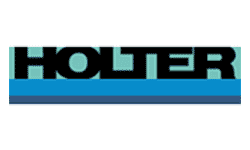 Das Holter-Logo ist blau und schwarz auf weißem Hintergrund.