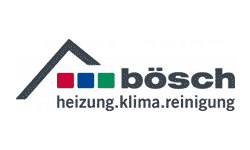 Ein Logo für Bosch Heizung, Klima, Reinigung mit einem Dach.